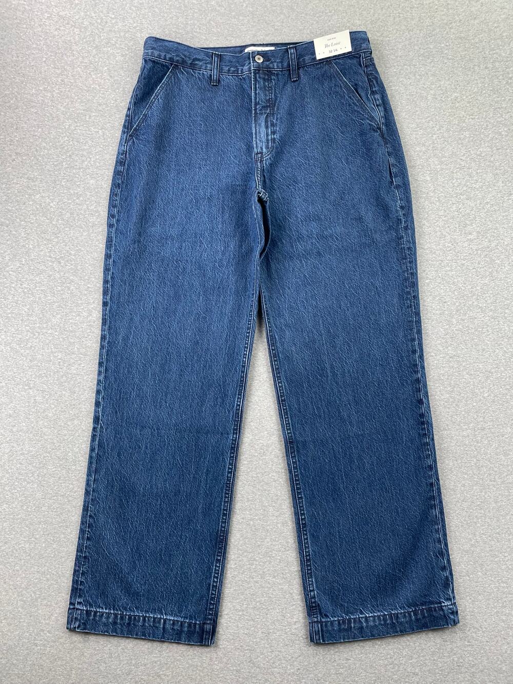 Abercrombie & Fitch High Rise Loose Jeans Womens 32 / 14 Long Blue Dark Wash NWT